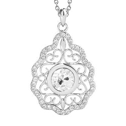 Round Old Cut Natural Earth Mined Diamond Fancy Pendant Bezel Set 2.50 Carats White Gold