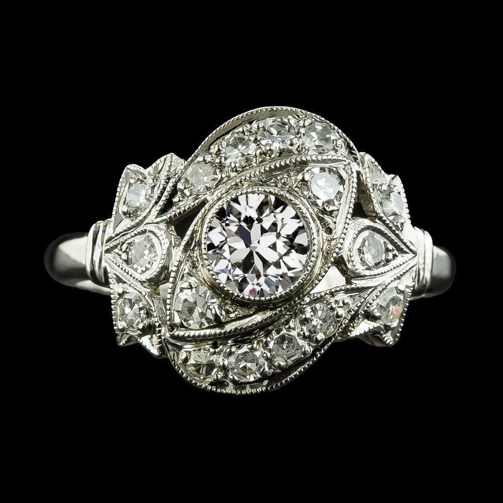 Old Miner Cut Diamond Fancy Ring Bezel Set