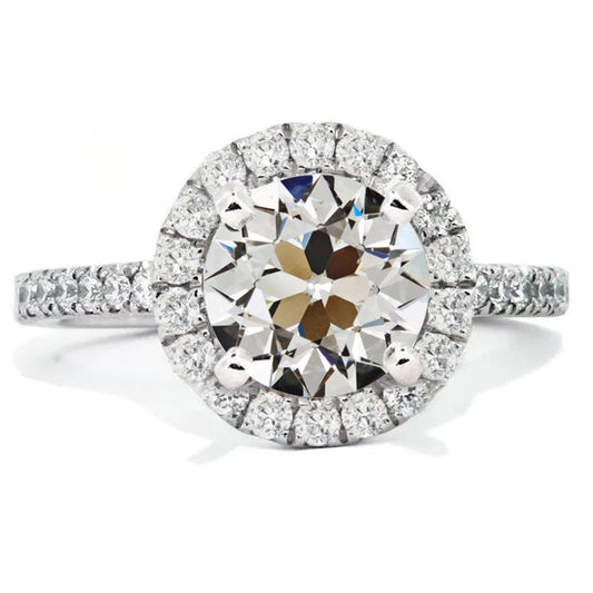 natural round diamond 7ct ring front view