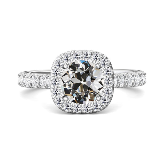 natural round diamond 5ct ring front view
