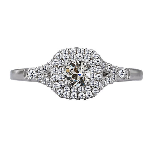 natural round diamond 3ct ring front view