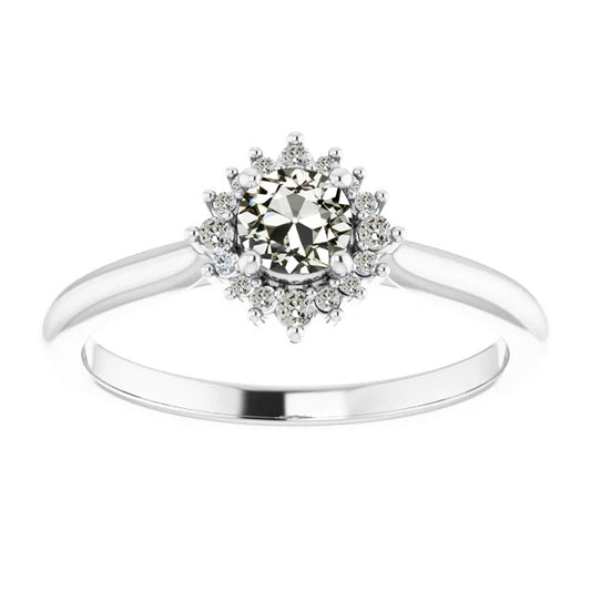 natural round diamond 2ct ring front view