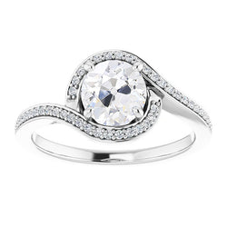 Round Old Cut Diamond Halo Ring With Accents Prong Set 4.75 Carats