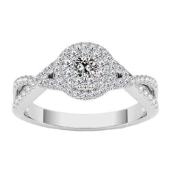 Round Old Cut Mined Natural Real Diamond ( Not Lab Grown ) Halo Wedding Ring Infinity Shank 3 Carats
