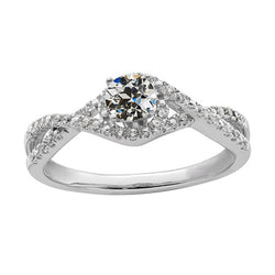 Round Old Cut Natural Earth Mined Diamond Ring Crossover Shank Jewelry 3 Carats Gold