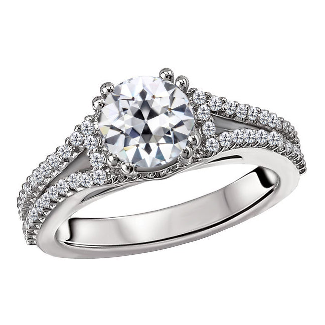 natural round diamond 4.50ct ring front view