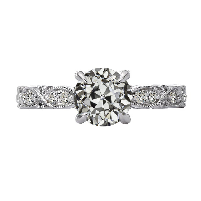 natural round diamond 4.50ct ring front view