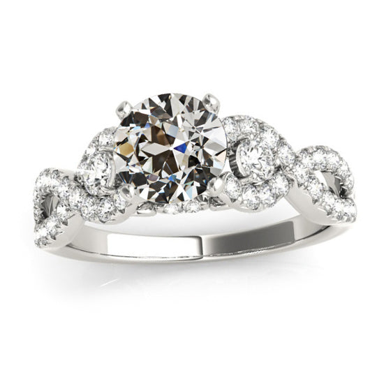 Round Old Cut Diamond Ring Infinity Style