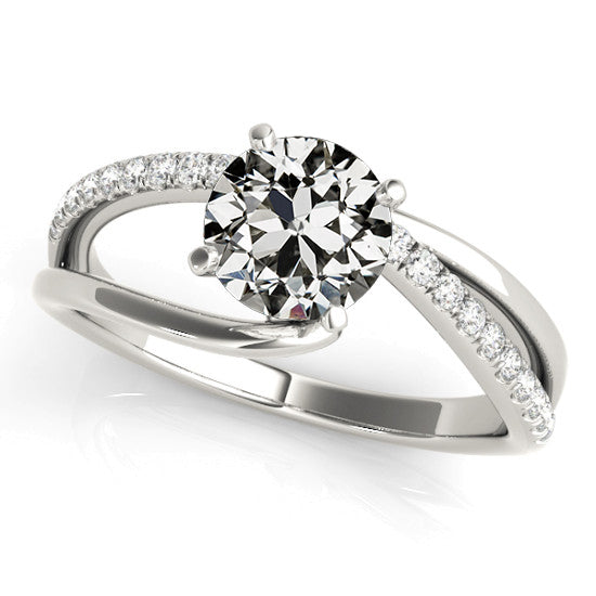 Ladies Fancy Sparkling Wedding Anniversary  White Gold Diamond 