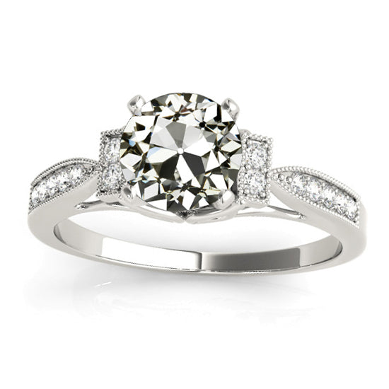 Anniversary Round Old European Diamond Ring With Accents