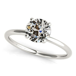 Round Old Cut Diamond Solitaire Anniversary Ring 2 Carats