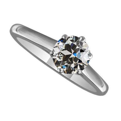 natural round diamond 2ct ring front view