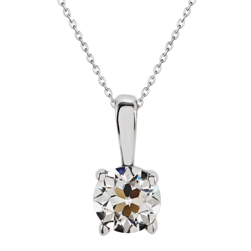 natural round diamond 2ct pendant front view