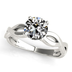 Round Old Cut Natural Earth Mined Diamond Solitaire Ring Prong Infinity Style 2 Carats