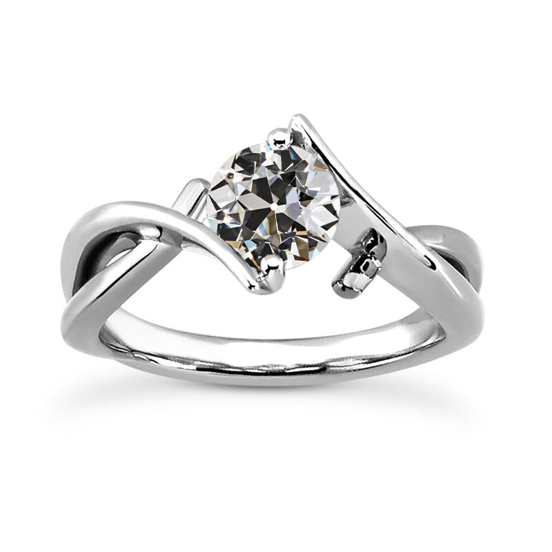 Old Miner Cut Diamond Solitaire Ring 1.50 Carats