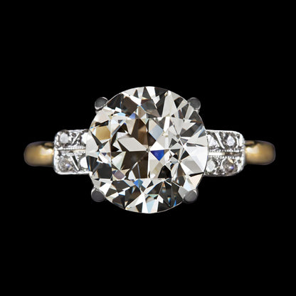 Two Tone Old European Diamond Wedding Ring