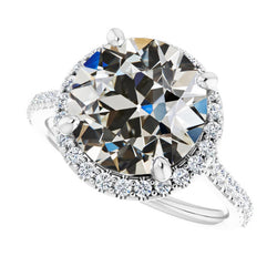 Round Old Cut Diamond Wedding Ring Ladies Jewelry 8.50 Carats