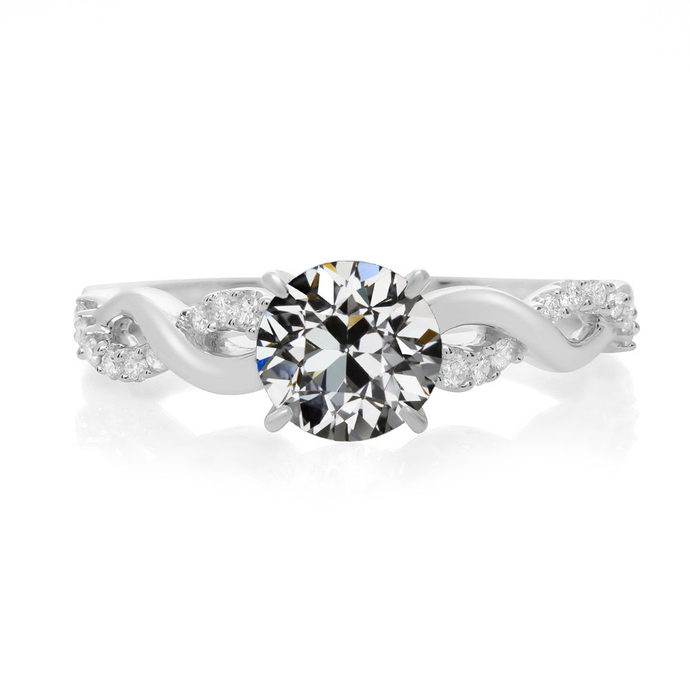 Old Miner Cut Diamond Wedding Ring