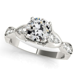 Round Old Cut Natural Earth Mined Diamond Women's Ring Prong Set White Gold 3.25 Carats