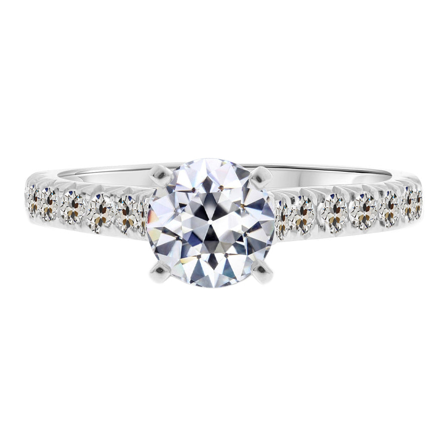 natural round diamond 3ct ring front view