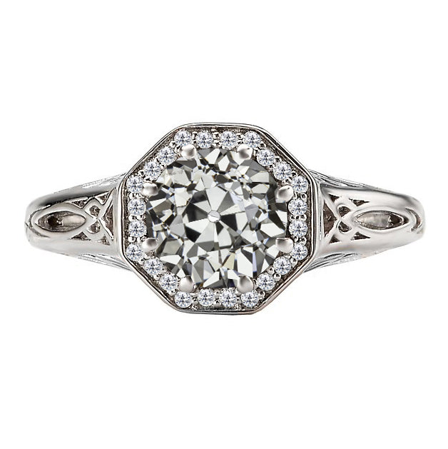 natural round diamond 3ct ring front view