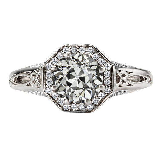 natural round diamond 3ct ring front view