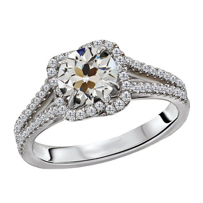 natural round diamond 4ct ring front view