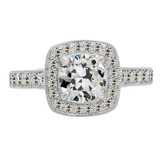 natural round diamond 3ct ring front view
