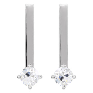 Eclectic Fancy Diamond Drop Earrings in White and Rose Gold