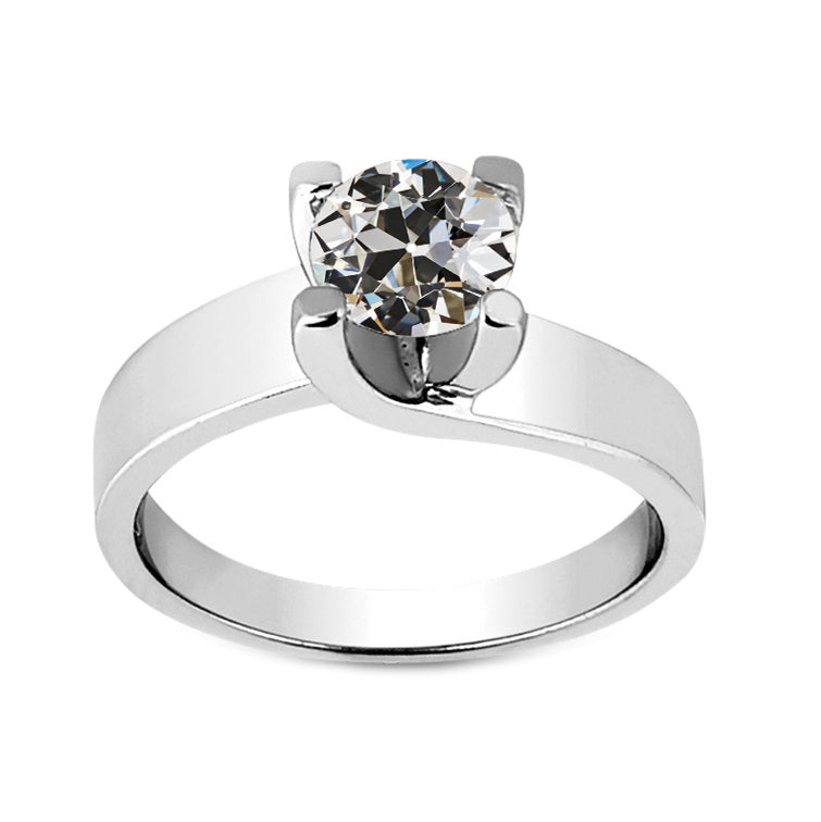 natural round diamond 2ct ring front view