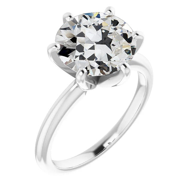 natural round diamond 2ct ring front view