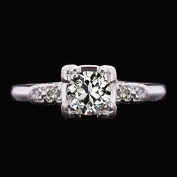 Round Old European Natural Earth Mined Diamond Wedding Ring 1.50 Carats 14K Gold
