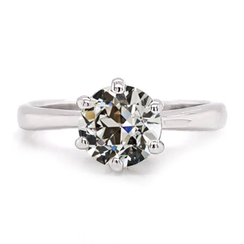  Sparkling Unique Lady’s Round Old European Solitaire Anniversary Ring