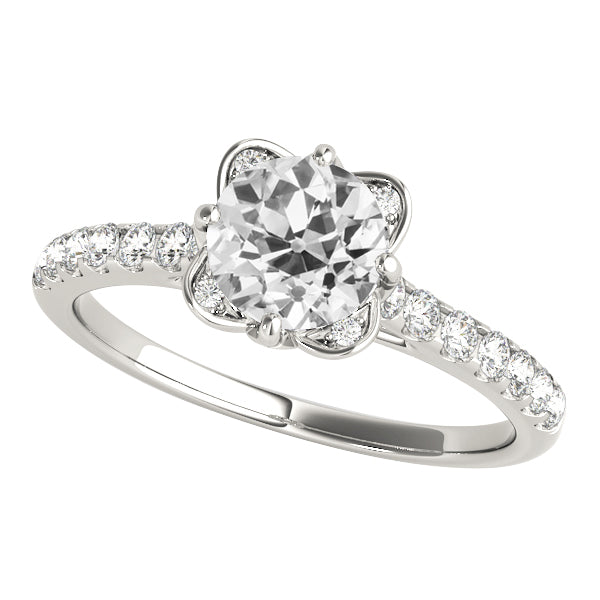 Round Old Miner Diamond Engagement Ring