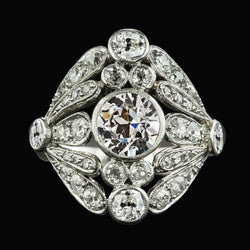 Round Old Mine Cut Diamond Fancy Ring Bezel Set Jewelry 4 Carats