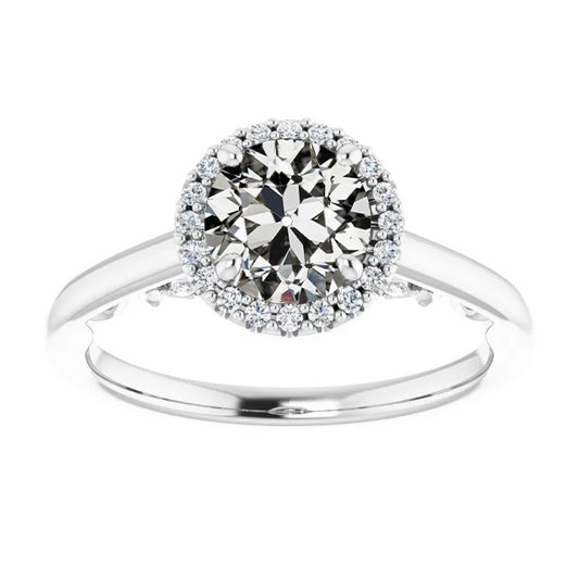 natural round diamond 3.50ct ring front view