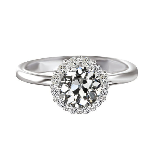 natural round diamond 3ct ring front view