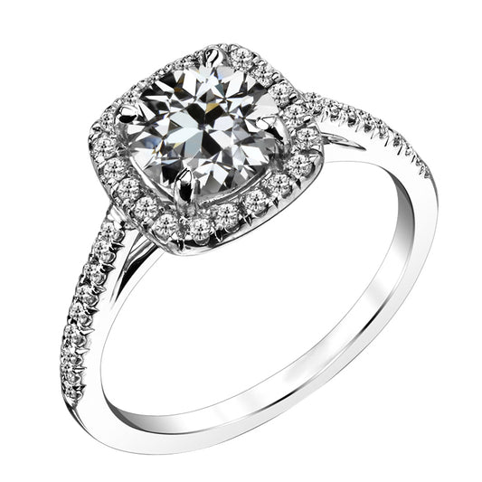 natural round diamond 5ct ring front view