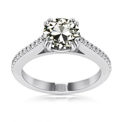 Round Old Mine Cut Diamond Lady’s Ring With Accents 5.50 Carats