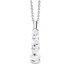Round Old Mine Cut Real Natural Earth Mined Diamond Pendant & Chain Half Bezel Set 1.50 Carats