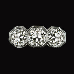 Round Old Mine Cut Natural Earth Mined Diamond Ring 3 Stone Gold Jewelry 6 Carats