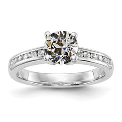 Round Old Mine Cut Real Natural Earth Mined Diamond Ring Prong Channel Set 2.75 Carats