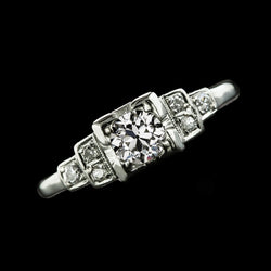 Round Old Mine Cut Genuine Natural Earth Mined Diamond Ring With Steps 2 Carats White Gold