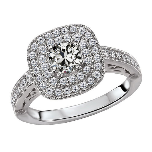 natural round diamond 2.50ct ring front view