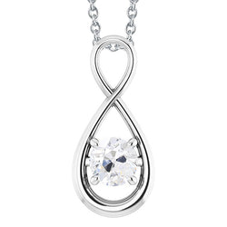 Round Old Miner 1.50 Carats Real Natural Earth Mined Diamond Pendant Prong Set White Gold 14K