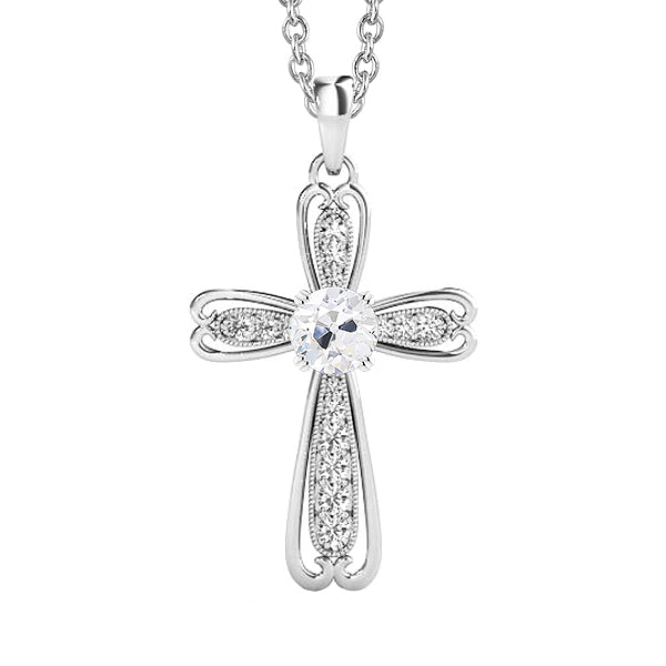 natural round diamond 2ct pendant front view