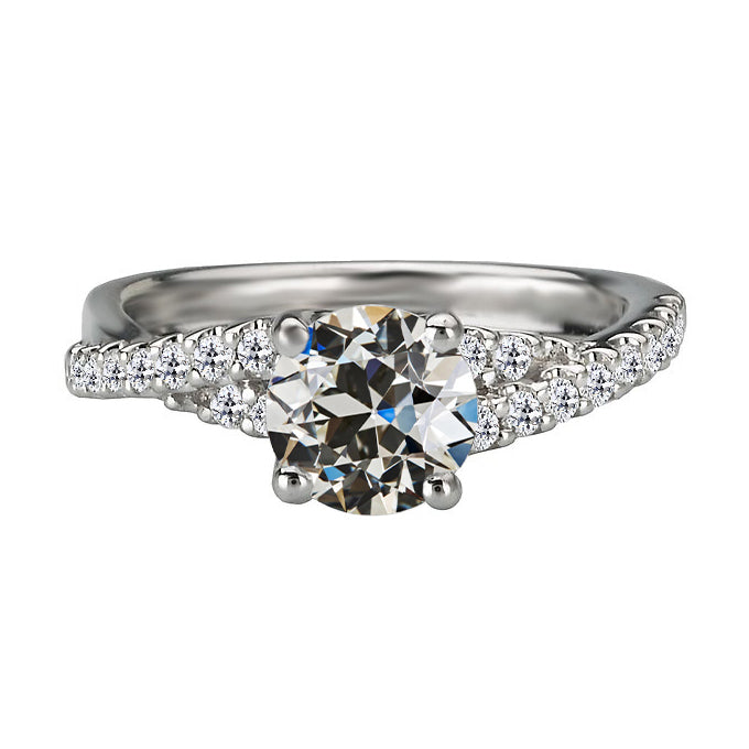 Antique Fancy Lady’s  Style White Elegant Gold Anniversary  Round Old Miner Diamond Anniversary Ring