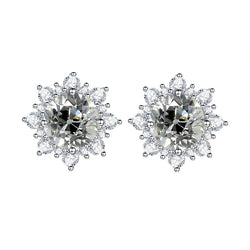 Natural Diamond Earring 3.50ct - White Gold 14K