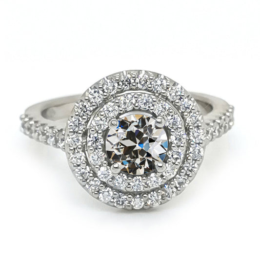 natural round diamond 4.50ct ring front view