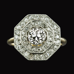 Round Old Miner Real Natural Earth Mined Diamond Double Halo Ring 5 Carats Ladies Jewelry